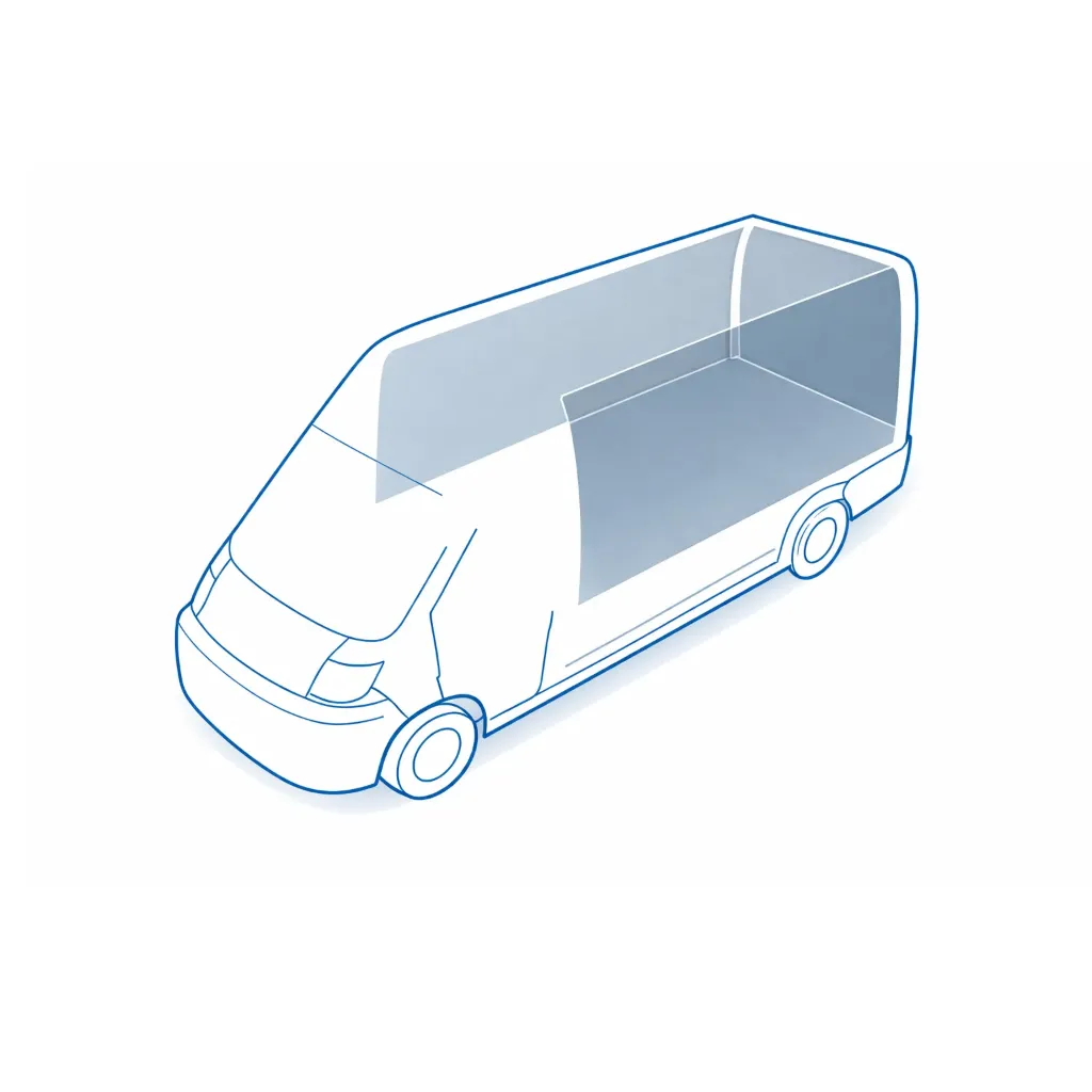 Wandverkleidung Holz grau lackiert 6.5 mm für Volkswagen Caddy 5 L1 2755 FWD H1 Without Ohne Schiebetür, Flügeltüren