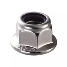 [50804] Sechskantmutter M8 mit Flansch, Verzahnung und PA-Einlage DIN 6926 A2