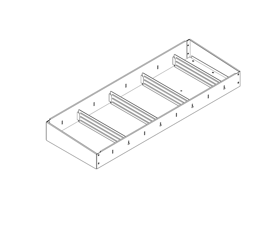 ABSCHLUSSREGAL 253X100X260 + ANTIRUTSCHMATTE