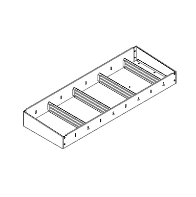 ABSCHLUSSREGAL 1.268X100X260 MIT 5 TRENNWÄNDEN + ANTIRUTSCHMATTE