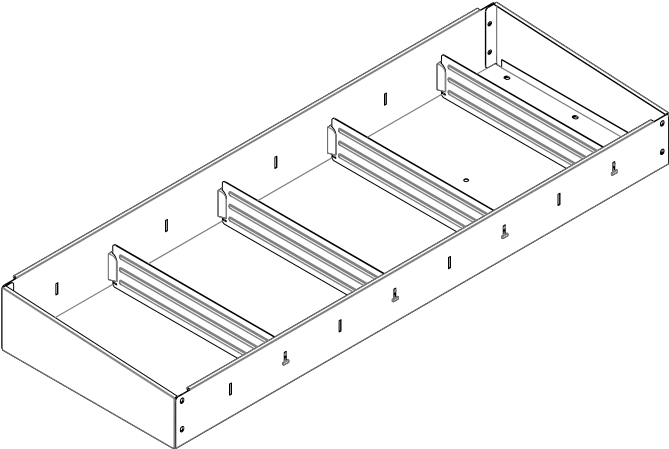 ABSCHLUSSREGAL 1.268X110X320 MIT 5 TRENNWÄNDEN + ANTIRUTSCHMATTE